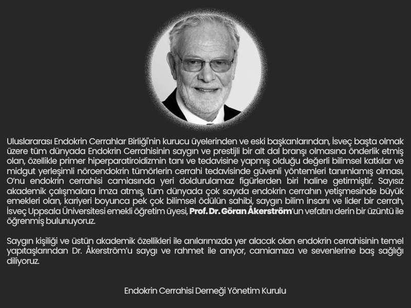 Dr. Göran Åkerström’un Vefatı ve Başsağlığı Duyurusu photo